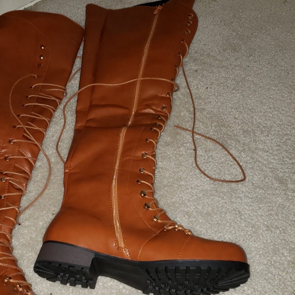 Brown Extra Tall combat boots - Picture 4 of 4